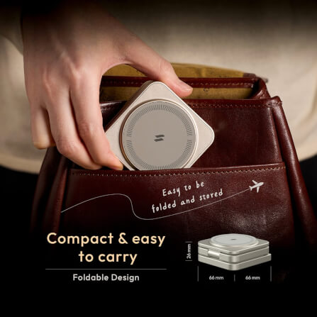 แท่นชาร์จไร้สาย ADAM elements Mag 3 Pro Qi2 3-in-1 Foldable Travel Charging Station สีเทาเข้ม_7